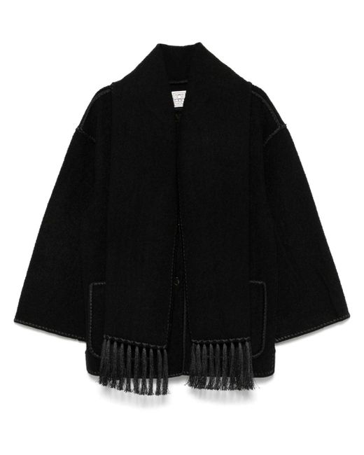 Totême  Black Embroidered Scarf Wool Jacket