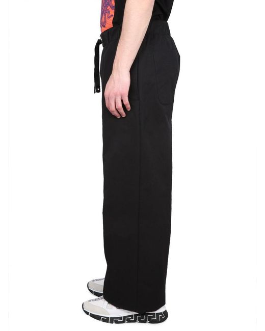 Versace Black Drawstring Pants for men