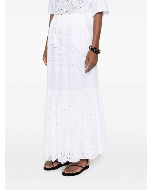 ERMANNO FIRENZE White Cotton Long Skirt