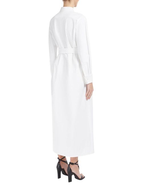 Max Mara White Stretch Gabardine Hemdkleid