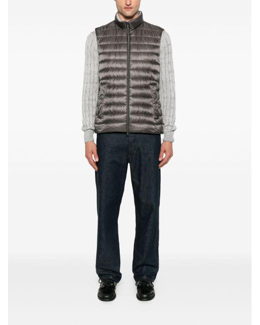 Herno Gray Nylon Down Vest for men