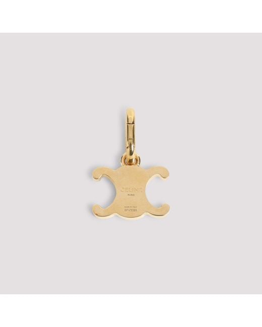 Céline Metallic Mini Triomphe Charm Necklace