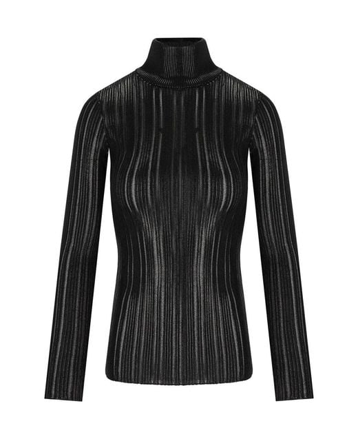 Elisabetta Franchi Black Turtleneck Top