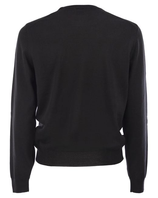 Boss Black Regular Fit Virgin Wool Jumper With Embroidered Logo for men