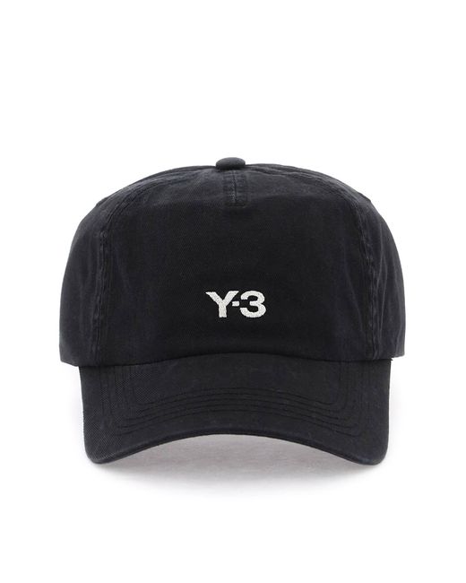 Y-3 Black Y 3 Baseball Cap For Dads for men
