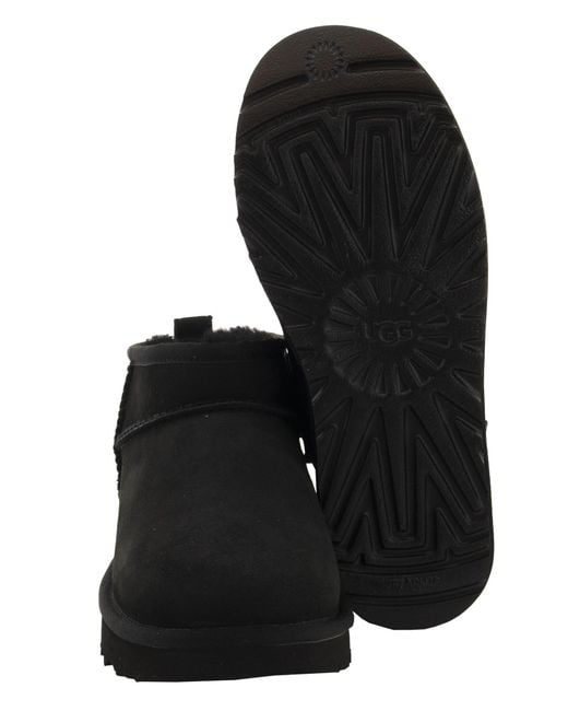 Ugg Black Classic Ultra Mini Sheepell Stiefel