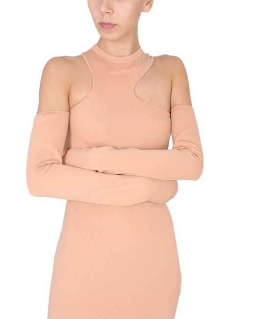 Off-White c/o Virgil Abloh Pink Asymmetric Mini Dress