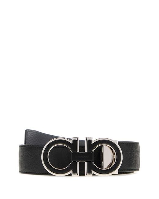 Ferragamo White Logo Buckle Reversible Belt