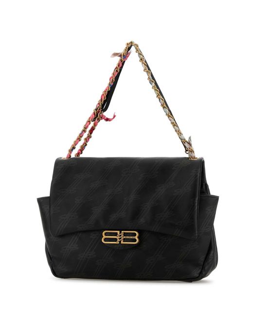 Balenciaga Black Printed Leather Medium Darling Shoulder Bag