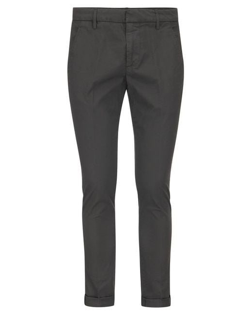 Dondup Gray Gaubert Slim Fit Gabardine Trousers