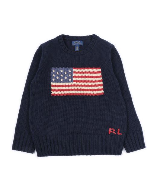Polo Ralph Lauren Blue Flag Cn Swtr Tops Sweater
