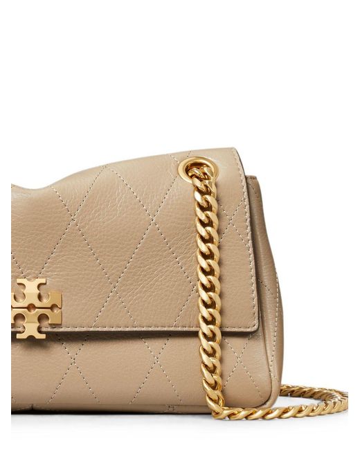 Tory Burch Natural Small Charlie Quilted Shoulder Bag