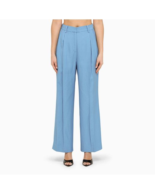 Loulou Studio Light Blue Wide Trousers | Lyst