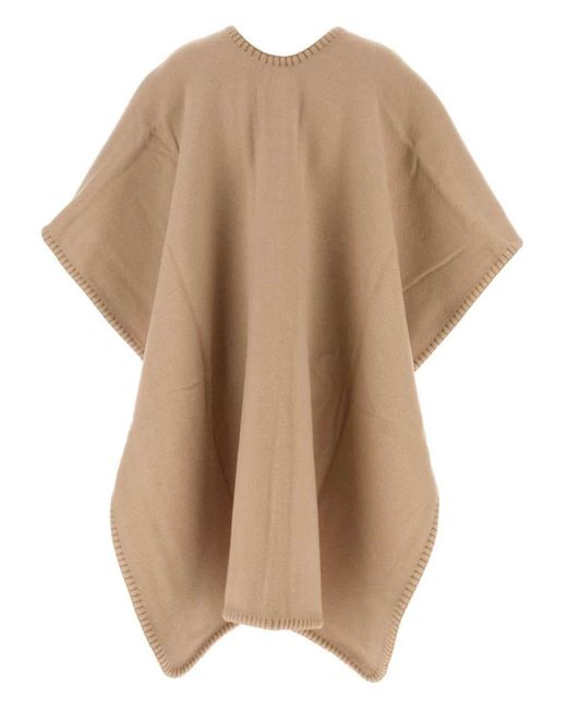 Fendi Natural Roma Wool And Cashmere Blend Cape