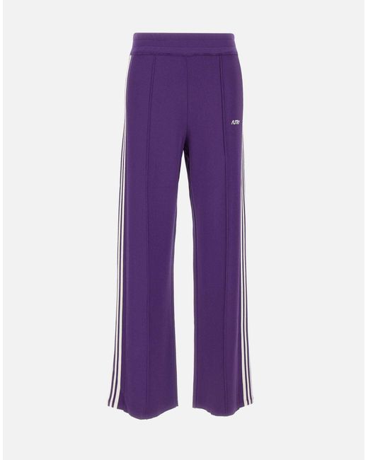 Purple Viscose Blend Jogger pantalones Autry