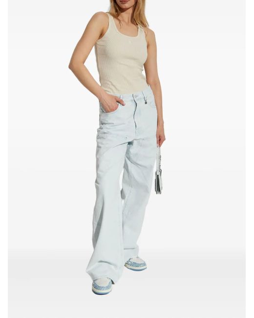 Amiri Geribbelde Tanktop in het Natural