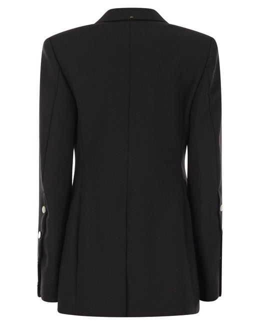 Sportmax Black Refined Stretch Wool Blazer With Tailored Silhouette