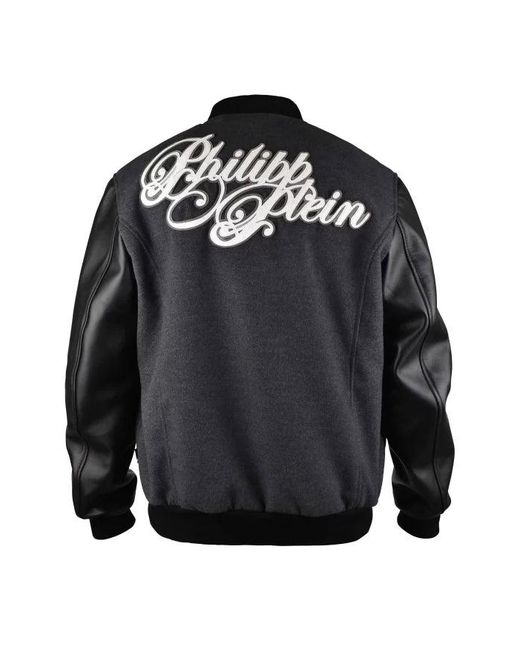 Philipp Plein Gray Bomber Jacket
