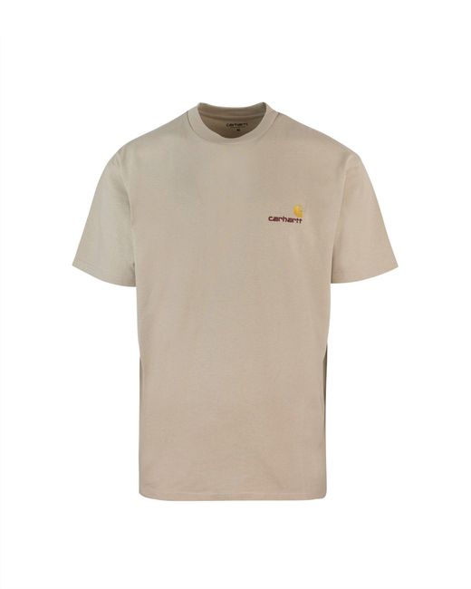 Carhartt T -shirt Amerikaans Script Fleur De Sel in het Natural voor heren