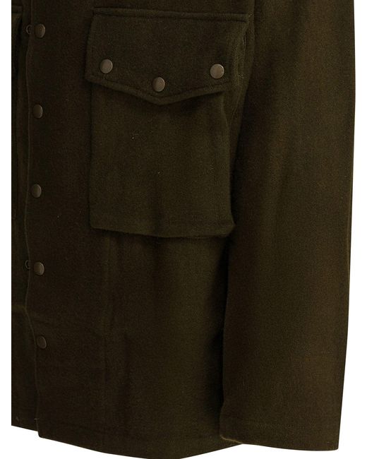 Needles Green Wool Overshirt Jacket for men
