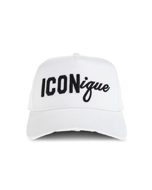 DSquared² White Bestickte Baseballkappen