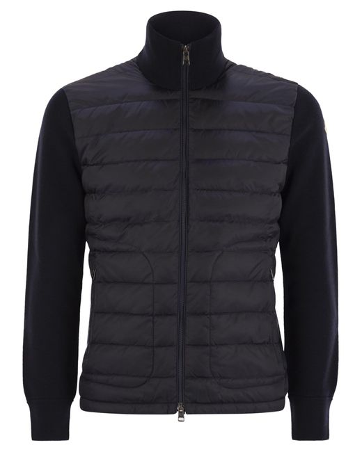 Moncler Gepolsterte Strickjacke mit Reißverschluss in Blue für Herren