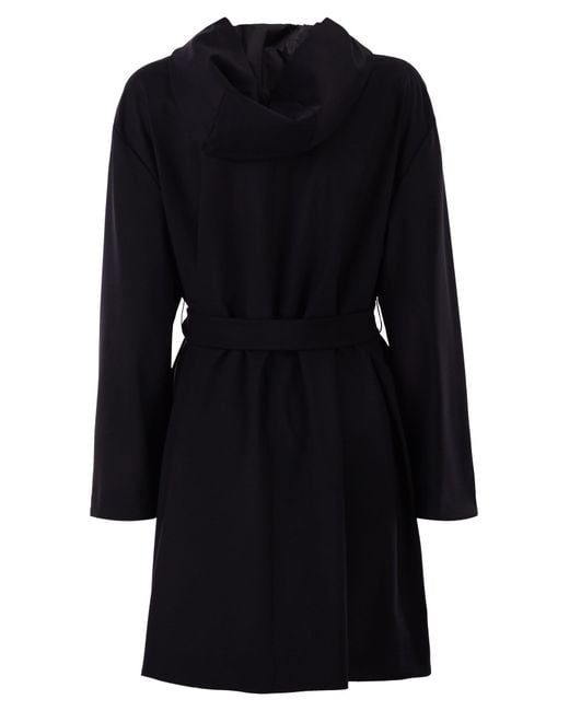 Herno Blue Reversible Coat With Hood