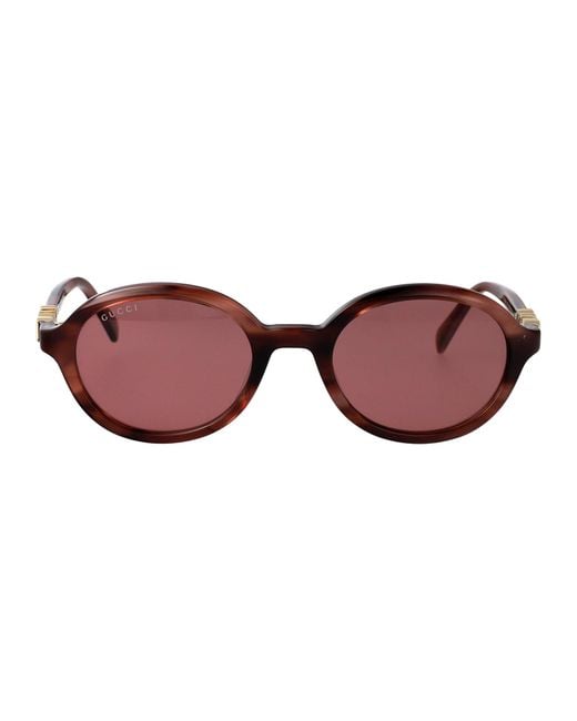 Gucci Red Round Sunglasses Gg2033 Sa 004