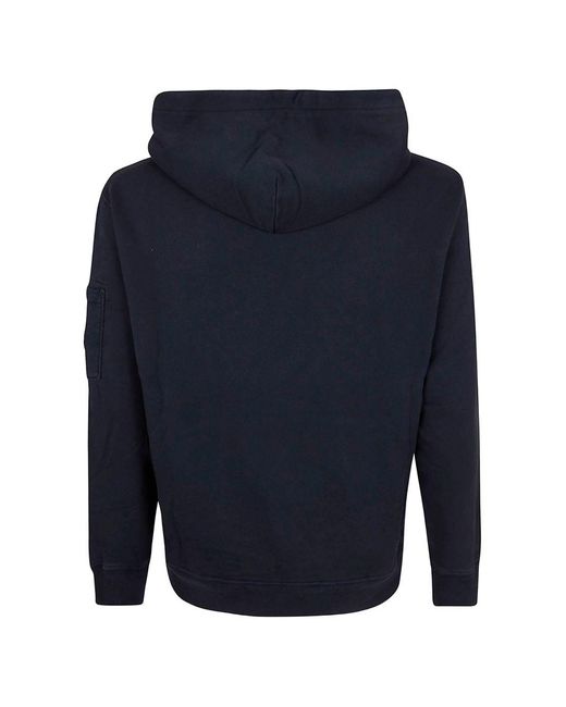 C P Company Blue Cotton Hoodie for men