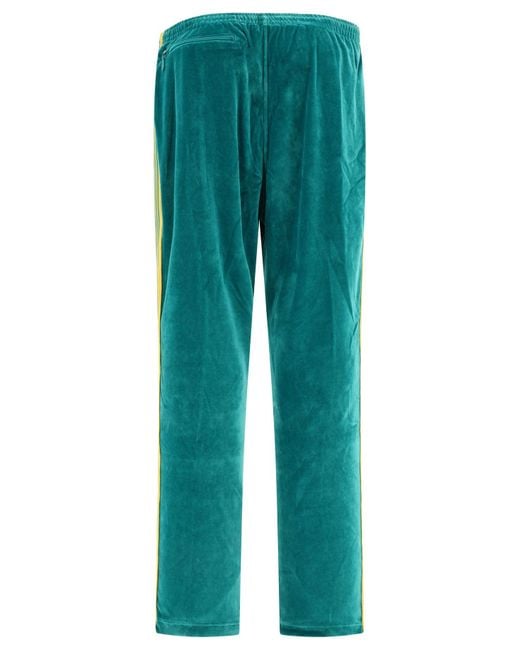 Pantalones de pista de terciopelo de agujas Needles de hombre de color Green