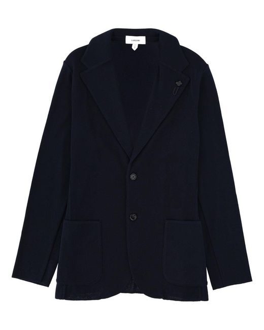 Lardini Blue Single Breasted Jacket With Pin for men
