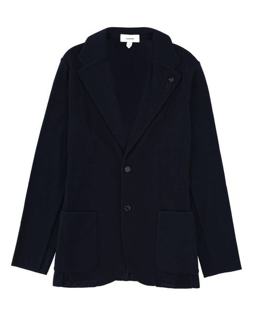Lardini Blue Single Breasted Jacket With Pin