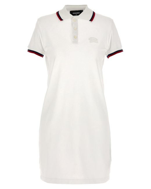 DSquared² White Maxi Cut Out Polo Dress for men