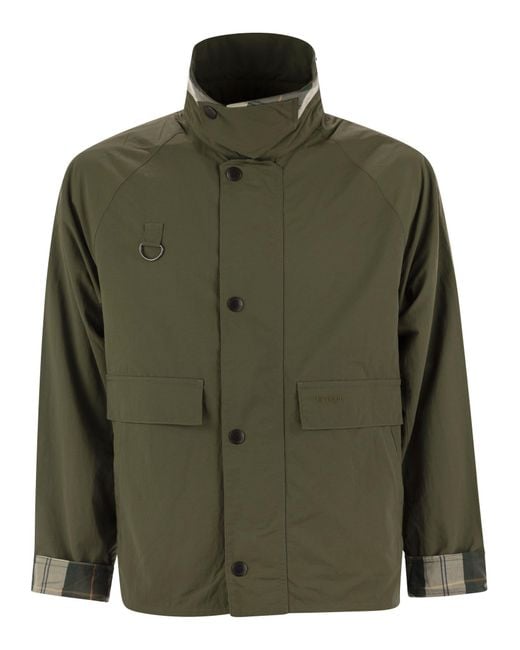Barbour Green Spey Lightweight Jacket With Tartan Lining for men