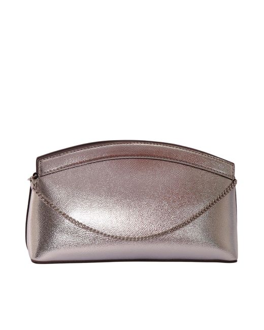 Michael Kors Gray Sm Dome Chn Clutch Xbody