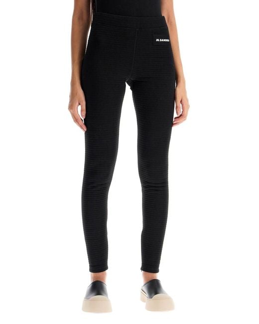 Jil Sander Jersey Knit Leggings With in Black Lyst UK