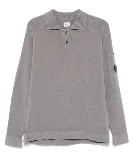 C P Company Poloshirt Aus Chenille in Gray für Herren