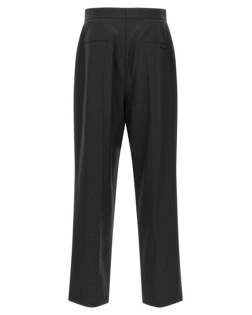 Fear Of God Black Herringbone Patterned Wool Pants With Relaxed Fit for men