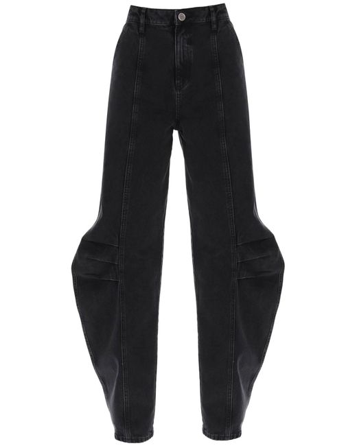ROTATE BIRGER CHRISTENSEN Roteer Flodderige Jeans Met Gebogen Been in het Black