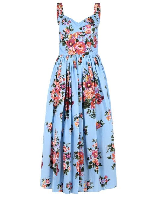Dolce & Gabbana Blue Floral Dress