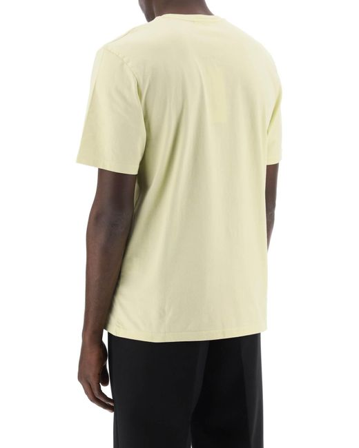 Maison Kitsuné Fox Head T -shirt in het Yellow voor heren