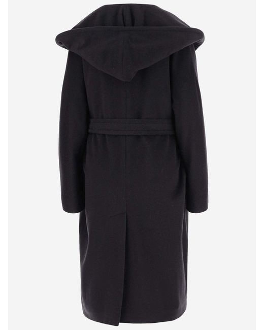 Tagliatore Black Double Breasted Cashmere Coat