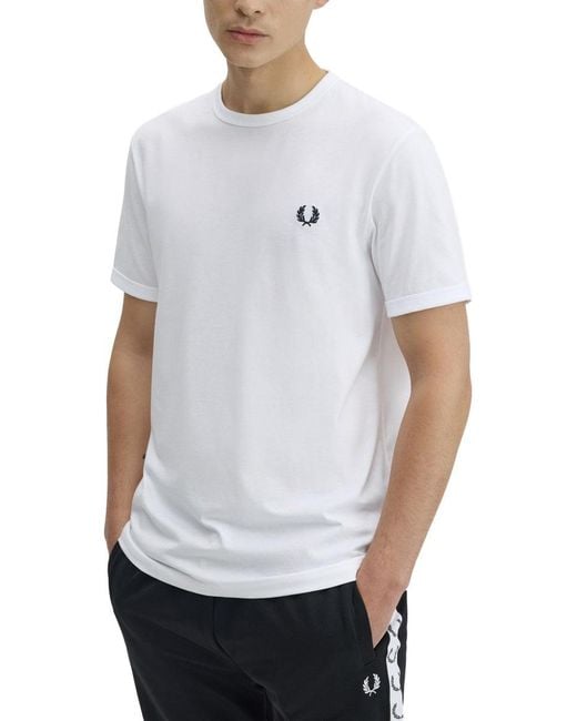 Fred Perry White Ringer T-Shirt