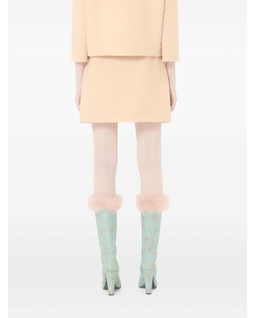 Valentino Natural Vlogo Signature Wool Skirt