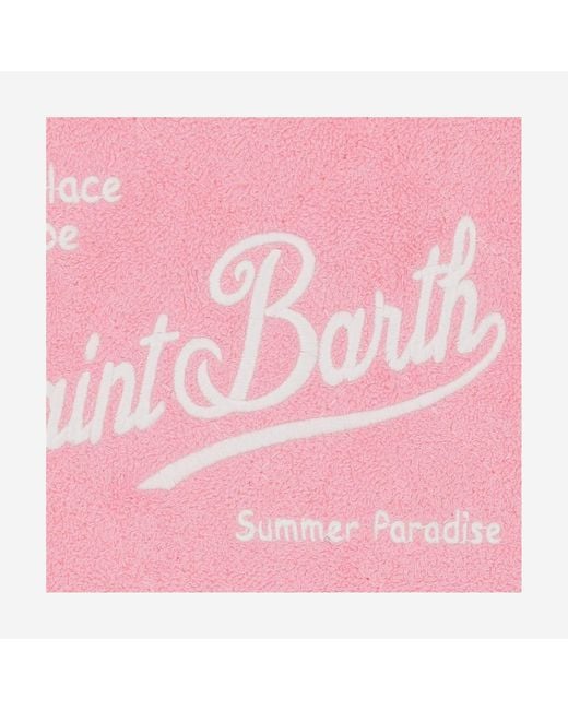 Mc2 Saint Barth Pink Fabric Clutch Bag With Logo