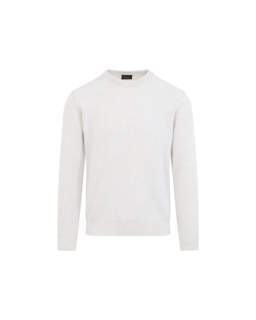 Brioni White Cashmere Blend Pullover for men