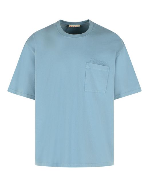 Marni Blue Light Cotton T-Shirt for men