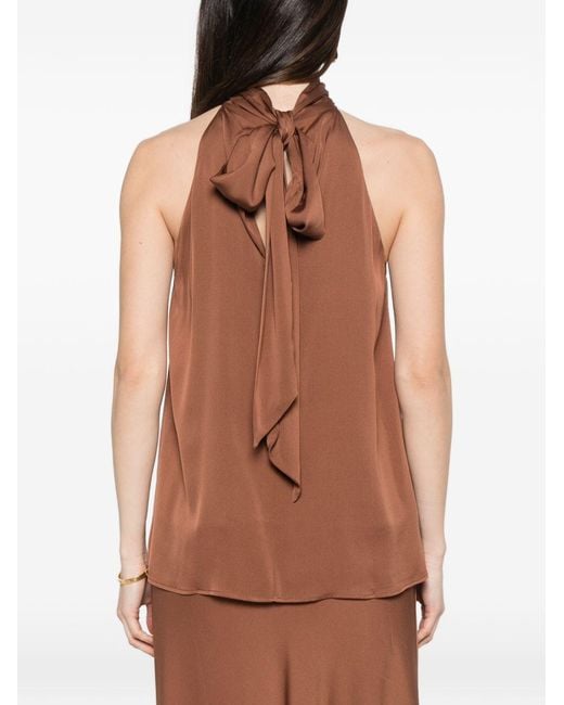 Silk95five Brown Villette Silk Top