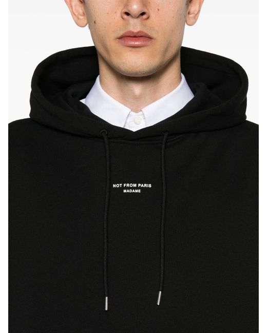 Drole de Monsieur Black Classic Slogan Hoodie