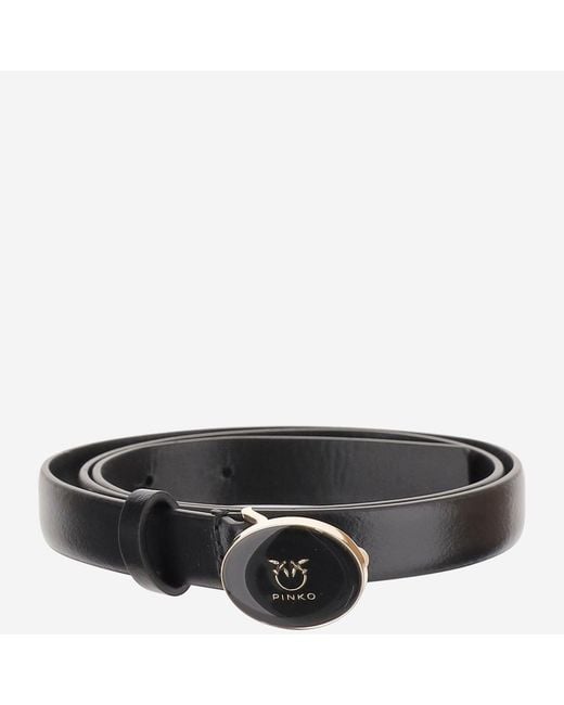 Pinko Black Studded Belt With Sleek Buckle